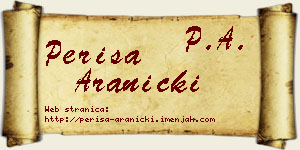 Periša Aranicki vizit kartica